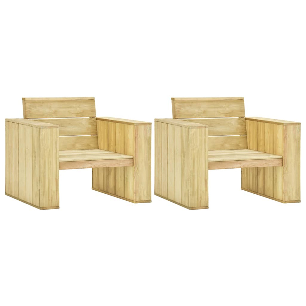 Tuinstoelen 2 st 89x76x76 cm geïmpregneerd grenenhout MeubelReus