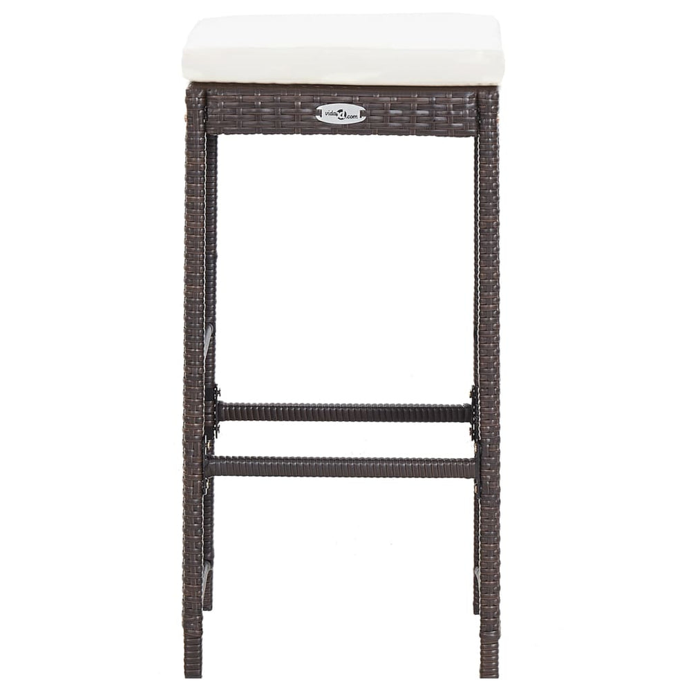 7-delige Tuinbarset met kussens poly rattan bruin MeubelReus