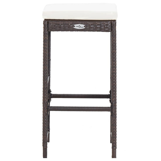 7-delige Tuinbarset met kussens poly rattan bruin MeubelReus