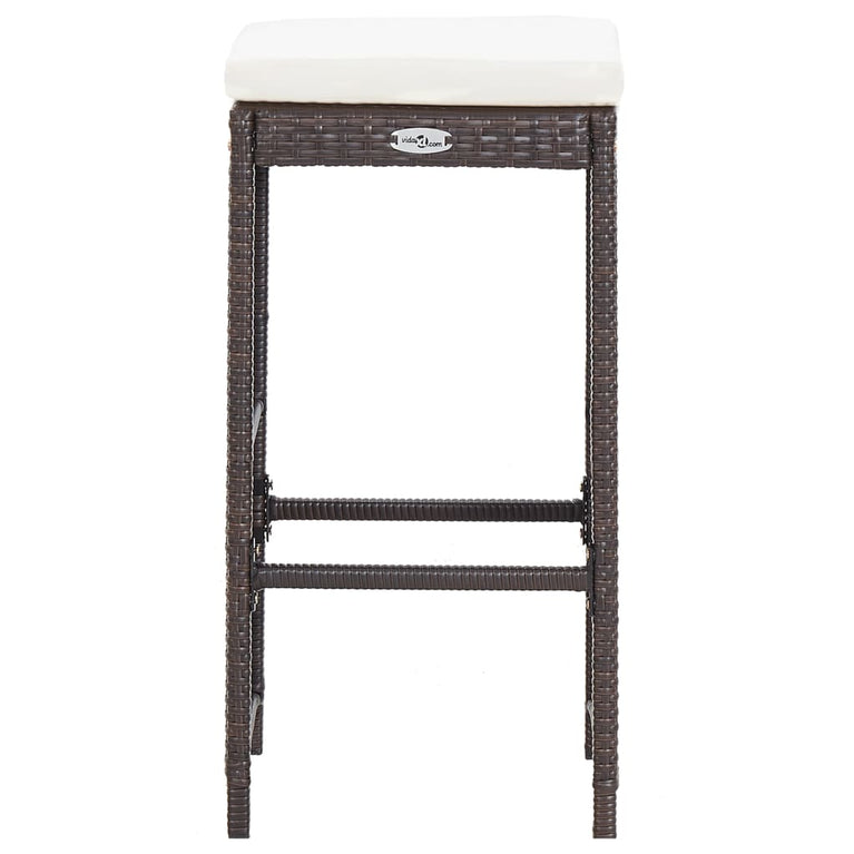 7-delige Tuinbarset met kussens poly rattan bruin MeubelReus