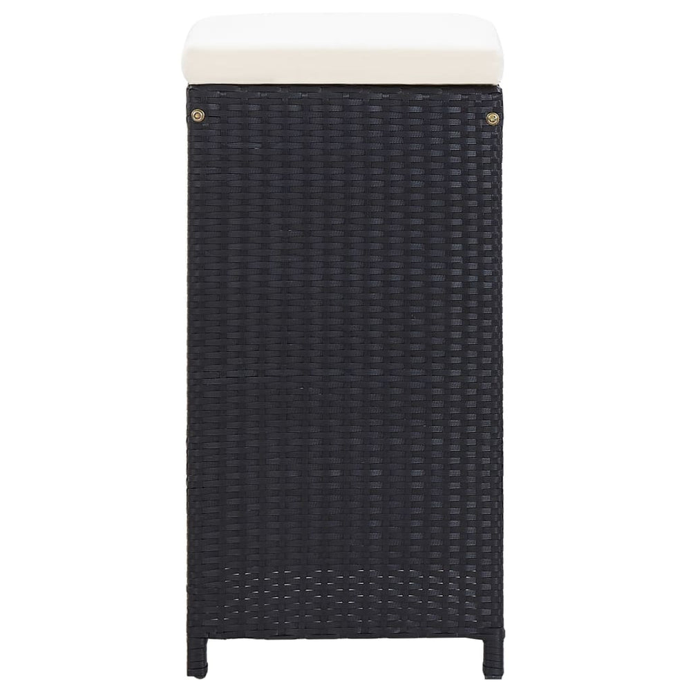 7-delige Tuinbarset met kussens poly rattan zwart MeubelReus