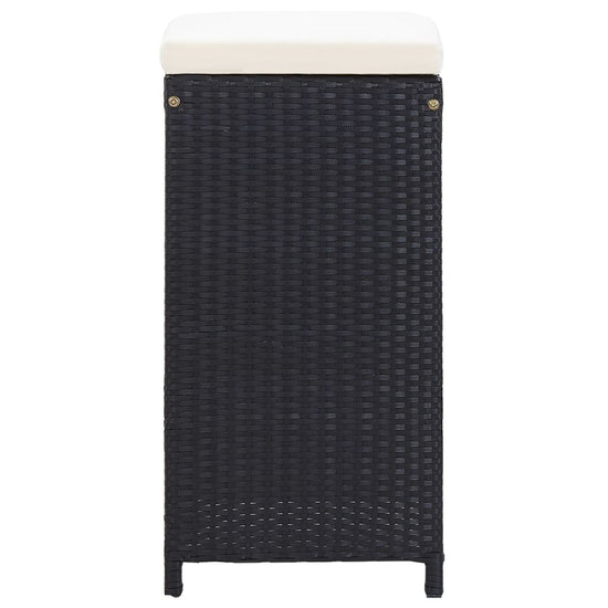 7-delige Tuinbarset met kussens poly rattan zwart MeubelReus