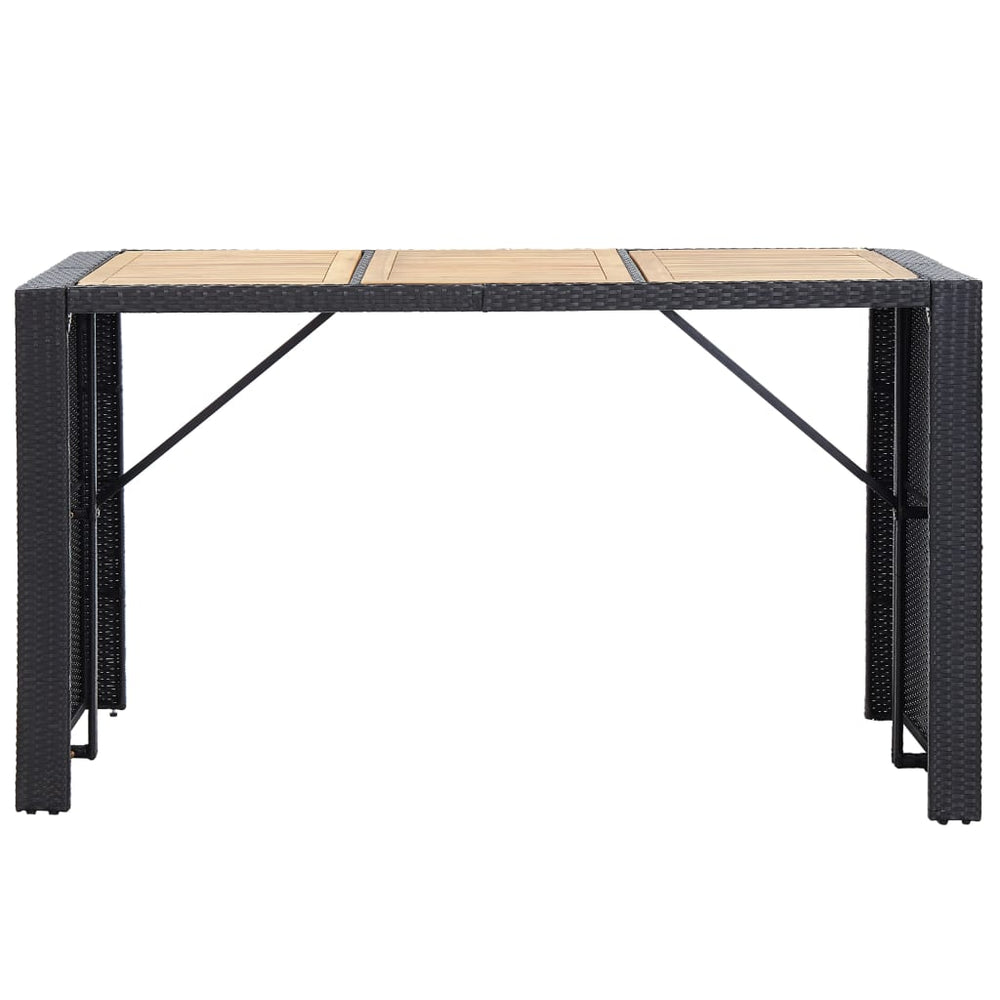 7-delige Tuinbarset met kussens poly rattan zwart MeubelReus