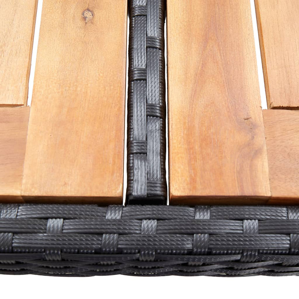 7-delige Tuinbarset met kussens poly rattan zwart MeubelReus