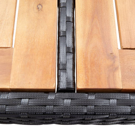 7-delige Tuinbarset met kussens poly rattan zwart MeubelReus