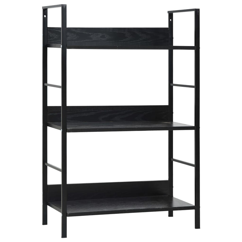 Boekenkast met 3 schappen 60x27,6x90,5 cm bewerkt hout zwart MeubelReus
