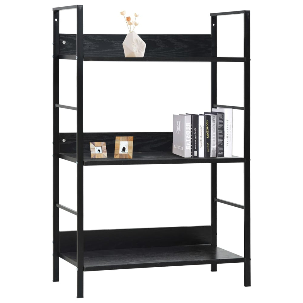 Boekenkast met 3 schappen 60x27,6x90,5 cm bewerkt hout zwart MeubelReus