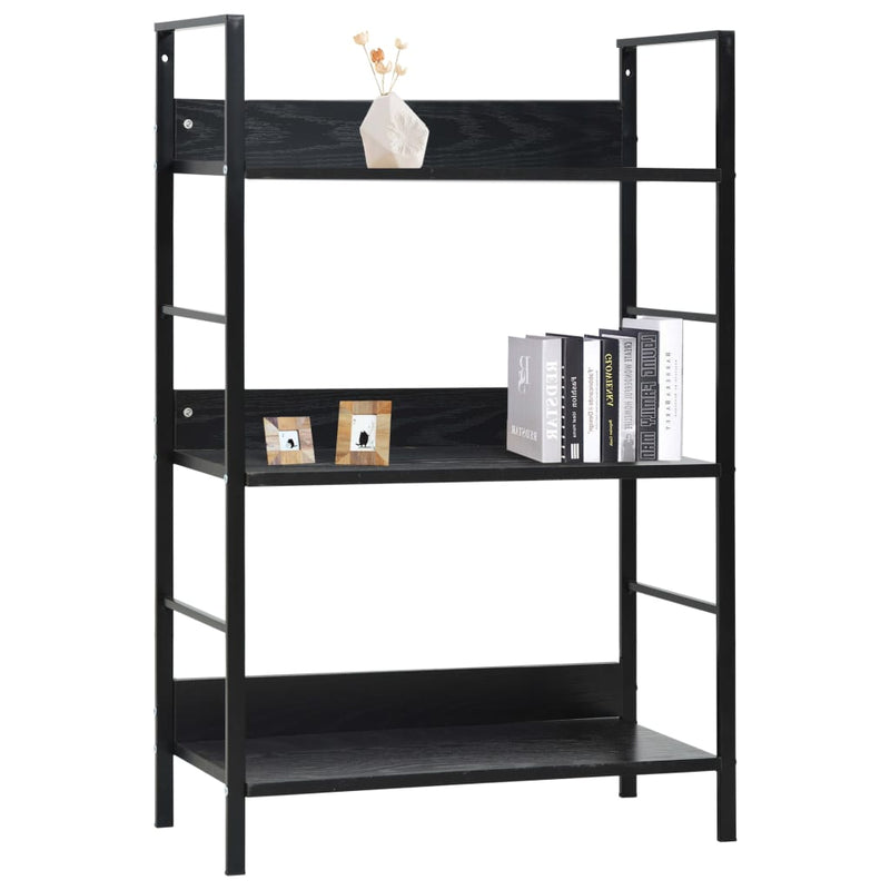 Boekenkast met 3 schappen 60x27,6x90,5 cm bewerkt hout zwart MeubelReus