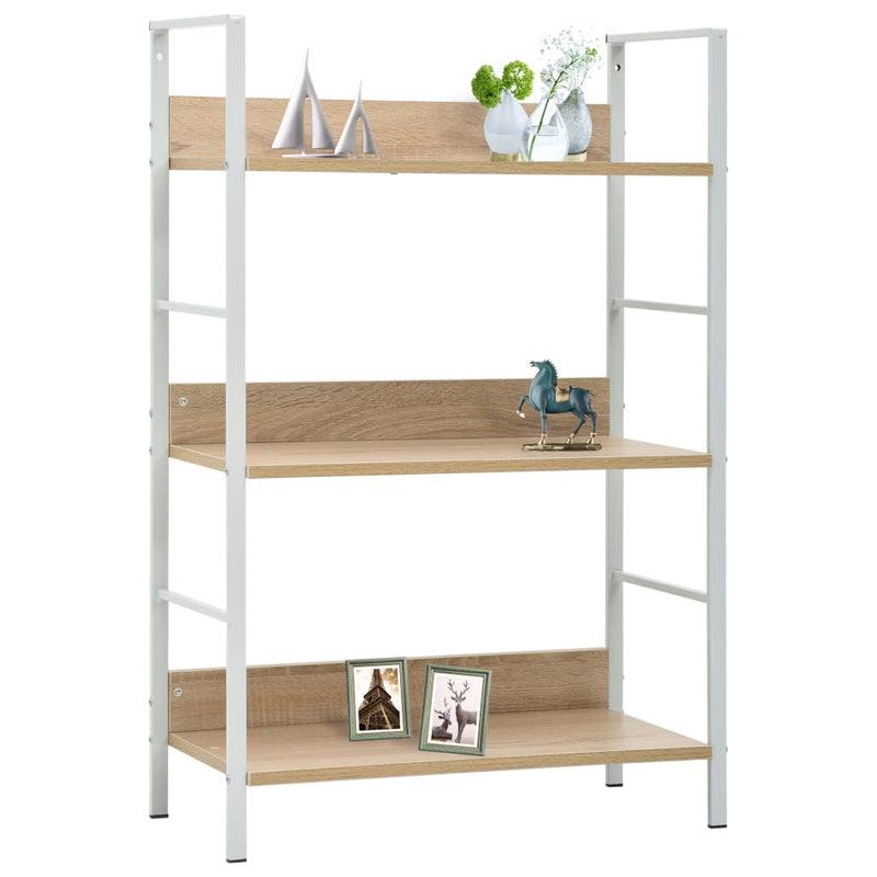 Boekenkast 3 schappen 60x27,6x90,5 cm bewerkt hout eikenkleurig MeubelReus