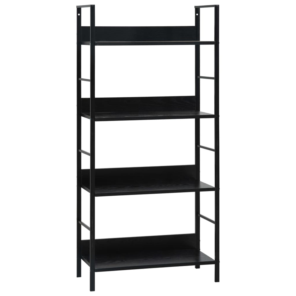 Boekenkast met 4 schappen 60x27,6x90,5 cm bewerkt hout zwart MeubelReus