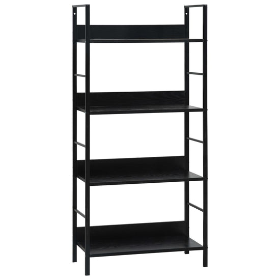 Boekenkast met 4 schappen 60x27,6x90,5 cm bewerkt hout zwart MeubelReus