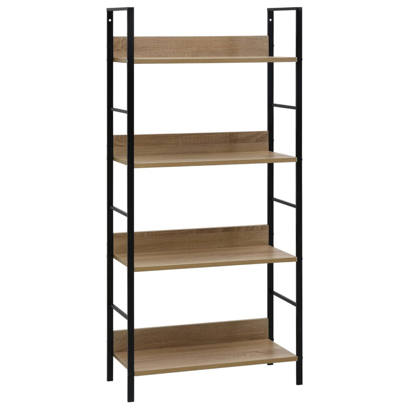 Boekenkast 4 schappen 60x27,6x124,5 cm bewerkt hout eikenkleur MeubelReus