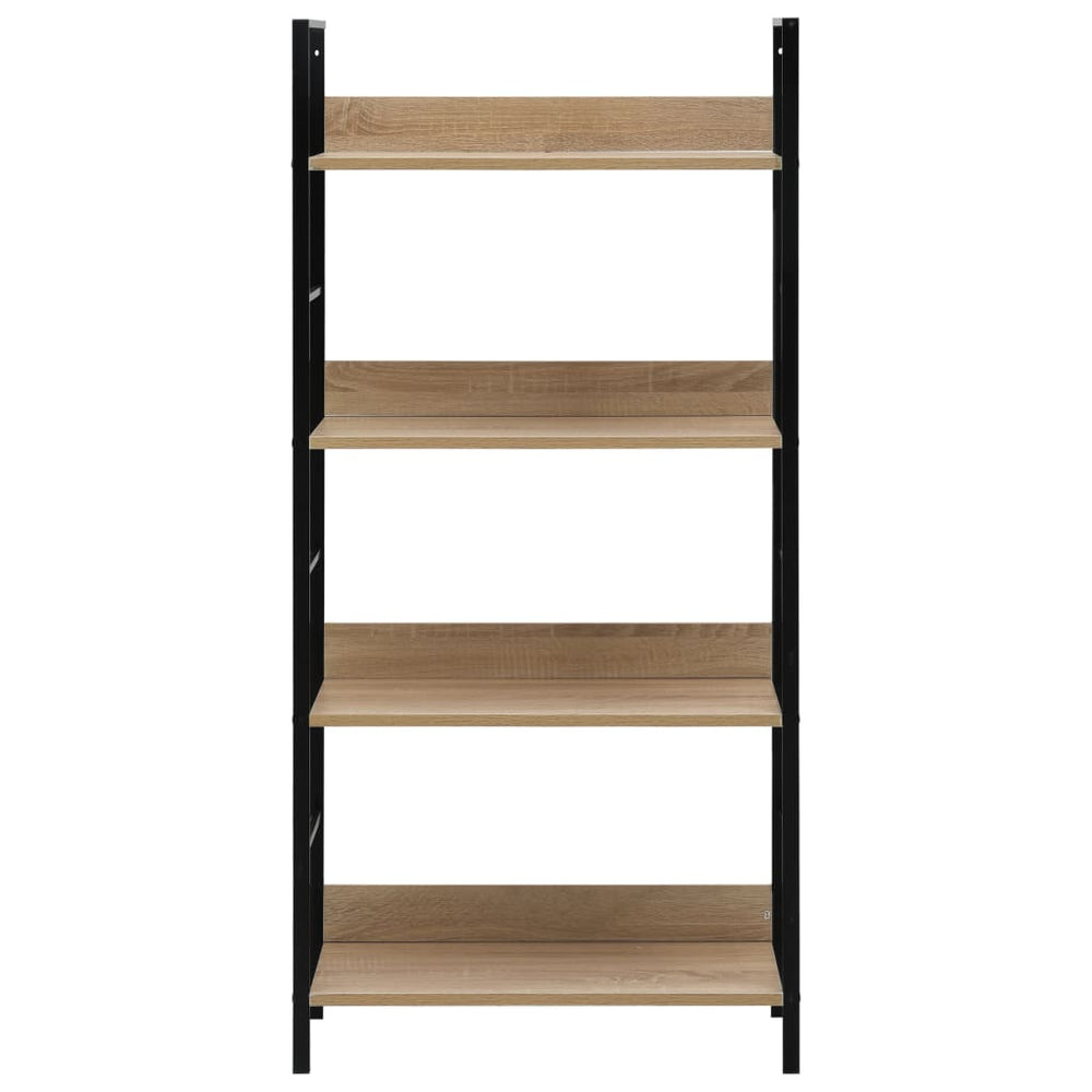 Boekenkast 4 schappen 60x27,6x124,5 cm bewerkt hout eikenkleur MeubelReus