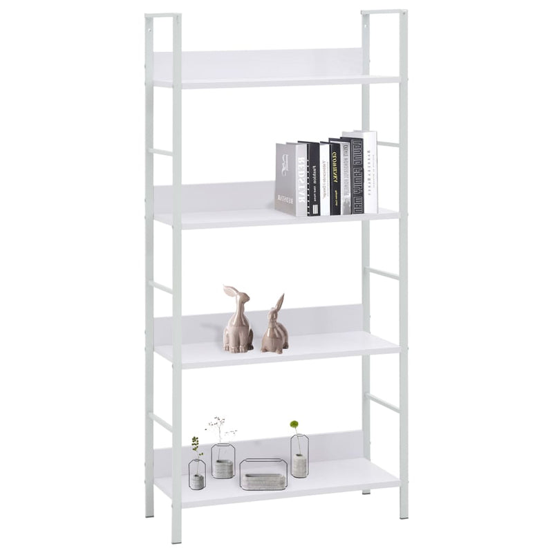 Boekenkast met 4 schappen 60x27,6x124,5 cm bewerkt hout wit MeubelReus