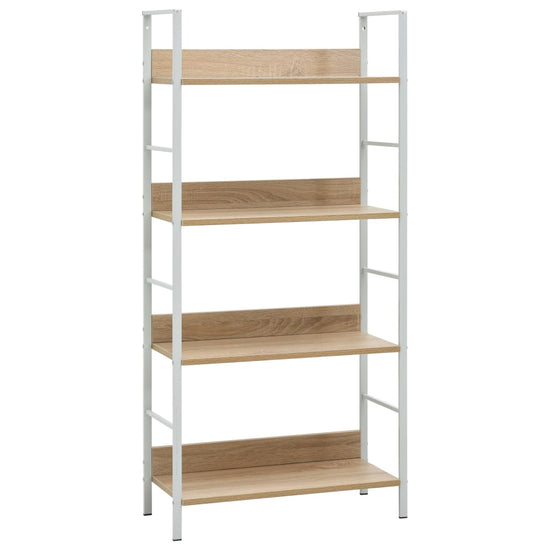 Boekenkast 4 schappen 60x27,6x124,5 cm bewerkt hout eikenkleur MeubelReus