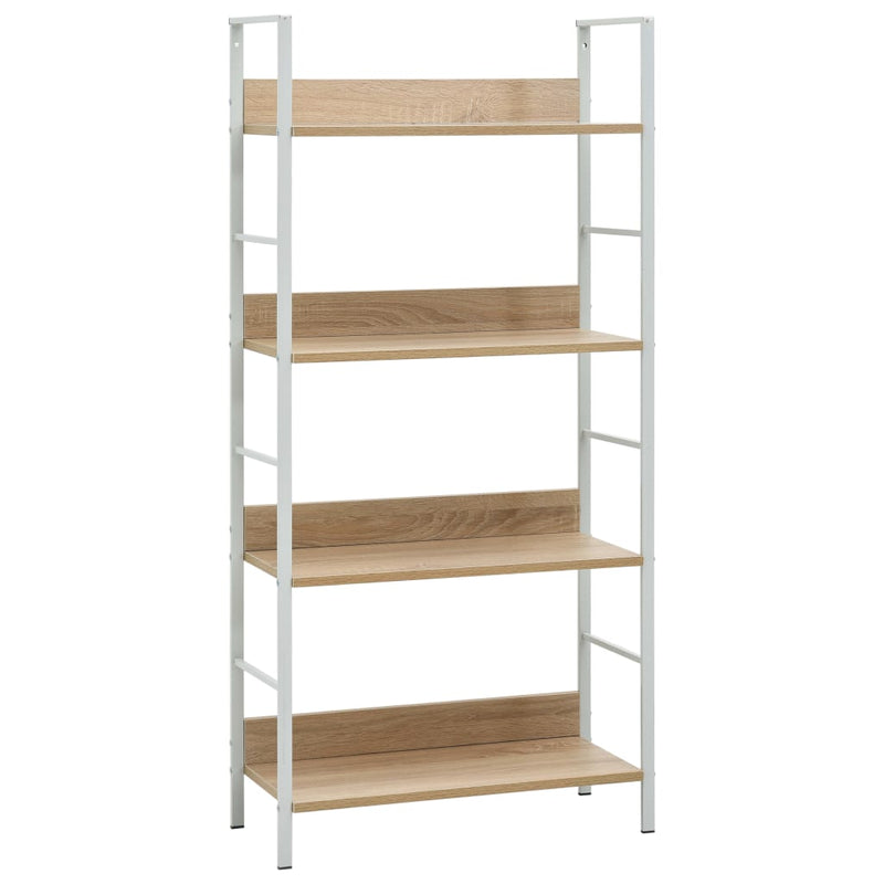Boekenkast 4 schappen 60x27,6x124,5 cm bewerkt hout eikenkleur MeubelReus