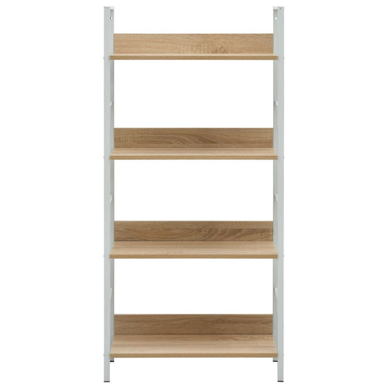 Boekenkast 4 schappen 60x27,6x124,5 cm bewerkt hout eikenkleur MeubelReus