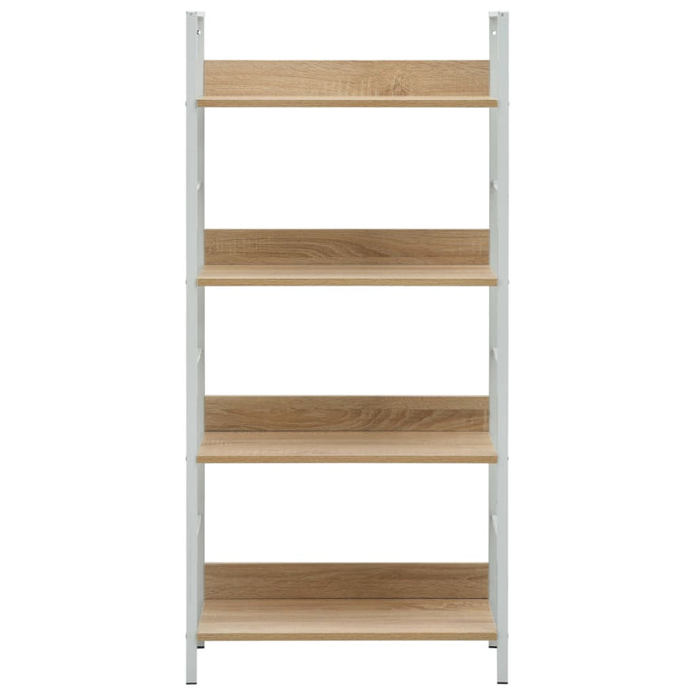 Boekenkast 4 schappen 60x27,6x124,5 cm bewerkt hout eikenkleur MeubelReus