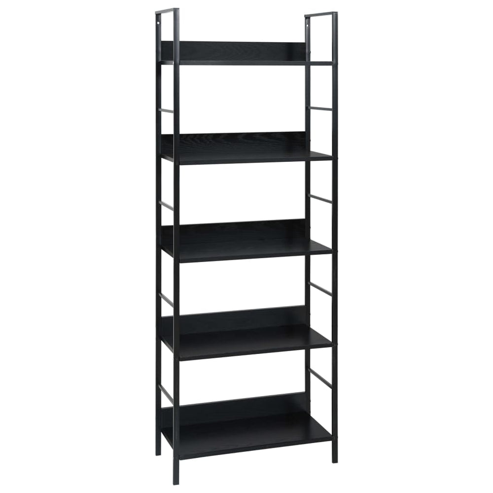 Boekenkast met 5 schappen 60x27,6x158,5 cm bewerkt hout zwart MeubelReus