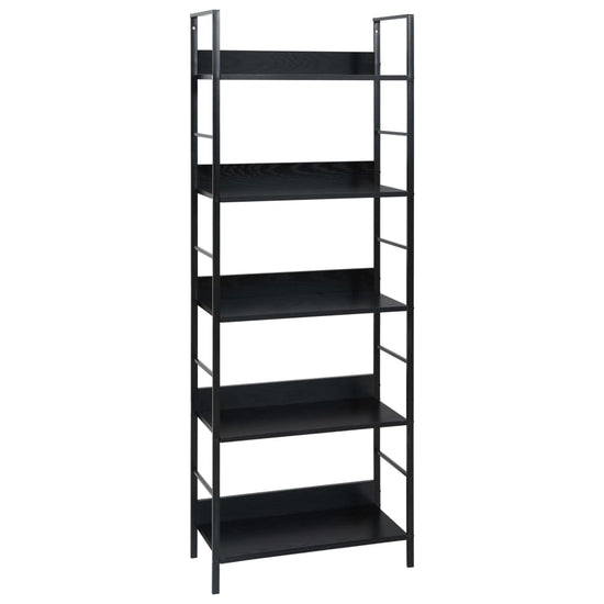 Boekenkast met 5 schappen 60x27,6x158,5 cm bewerkt hout zwart MeubelReus