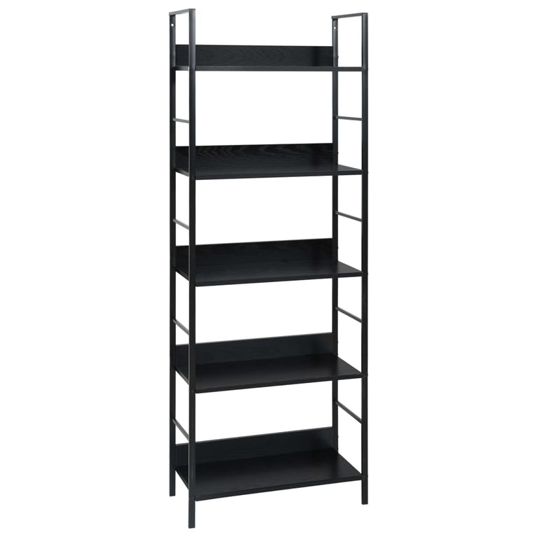 Boekenkast met 5 schappen 60x27,6x158,5 cm bewerkt hout zwart MeubelReus