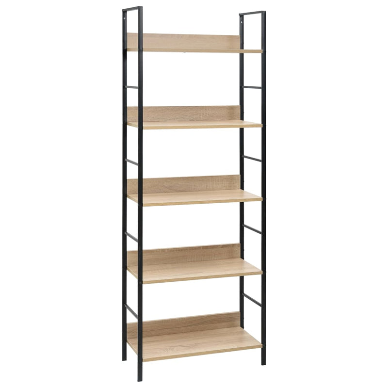 Boekenkast 5 schappen 60x27,6x158,5 cm bewerkt hout eikenkleur MeubelReus