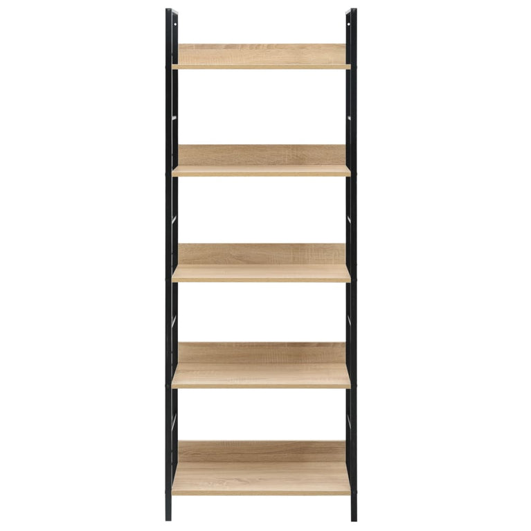 Boekenkast 5 schappen 60x27,6x158,5 cm bewerkt hout eikenkleur MeubelReus
