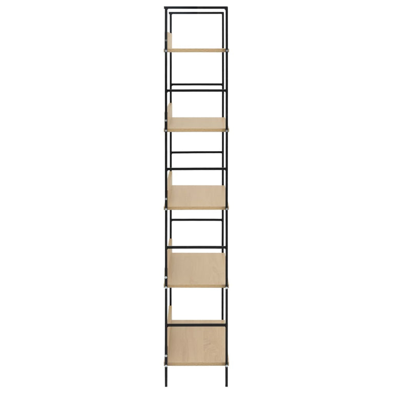 Boekenkast 5 schappen 60x27,6x158,5 cm bewerkt hout eikenkleur MeubelReus