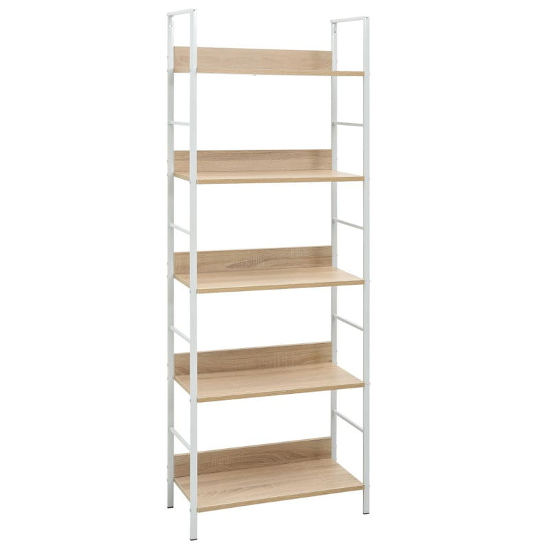 Boekenkast 5 schappen 60x27,6x158,5 cm bewerkt hout eikenkleur MeubelReus