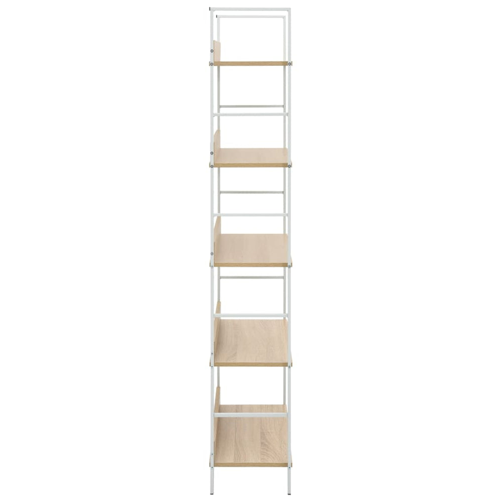 Boekenkast 5 schappen 60x27,6x158,5 cm bewerkt hout eikenkleur MeubelReus