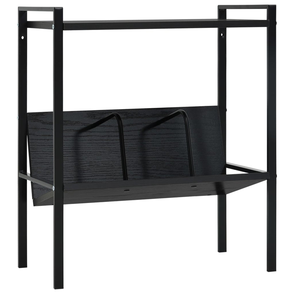 Boekenkast met 2 schappen 52x28x59 cm bewerkt hout zwart MeubelReus