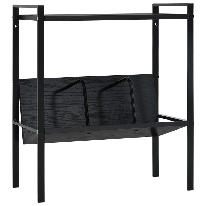 Boekenkast met 2 schappen 52x28x59 cm bewerkt hout zwart MeubelReus