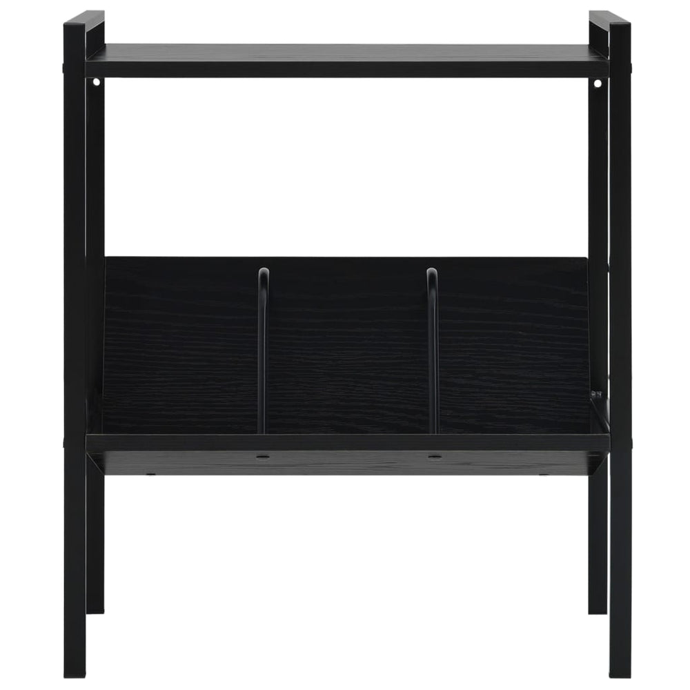 Boekenkast met 2 schappen 52x28x59 cm bewerkt hout zwart MeubelReus