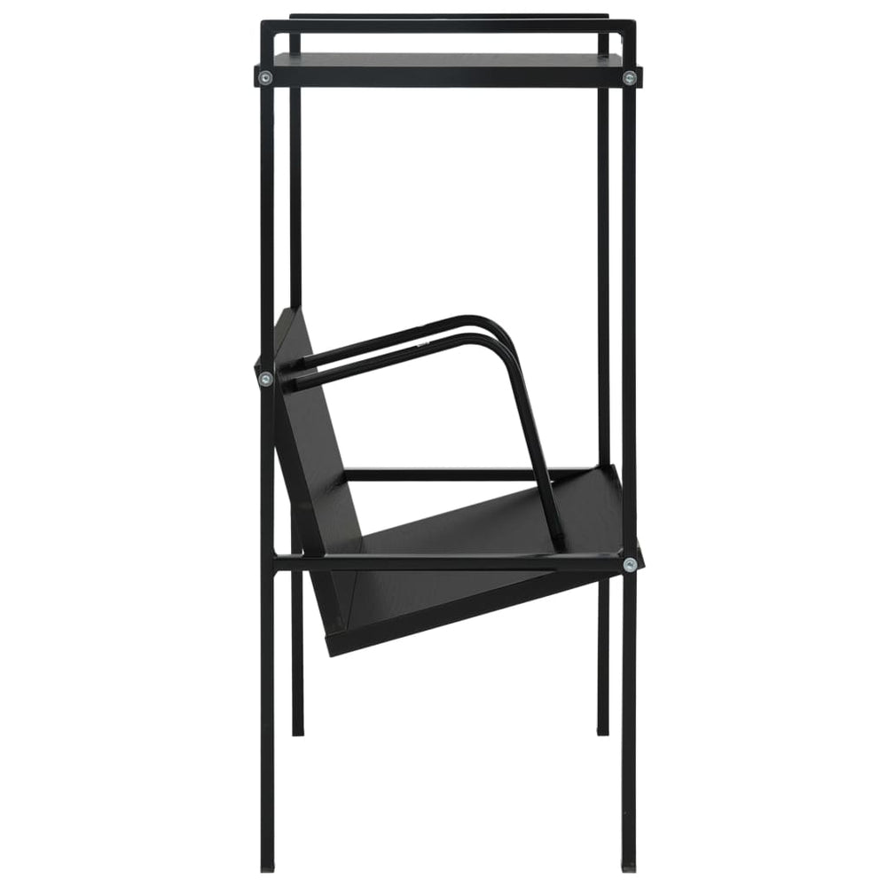 Boekenkast met 2 schappen 52x28x59 cm bewerkt hout zwart MeubelReus