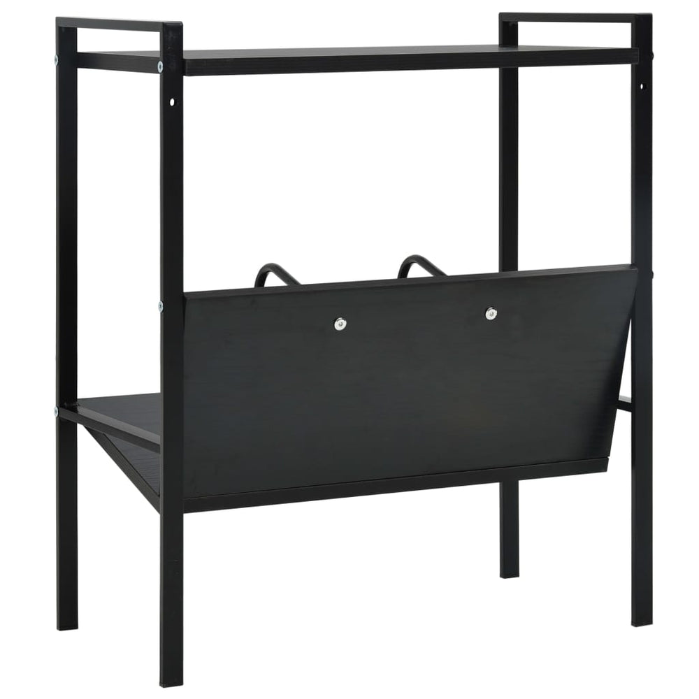 Boekenkast met 2 schappen 52x28x59 cm bewerkt hout zwart MeubelReus