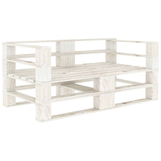 Tuinbank 2-zits pallet hout wit MeubelReus