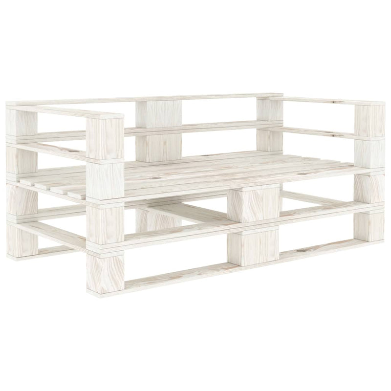 Tuinbank 2-zits pallet hout wit MeubelReus