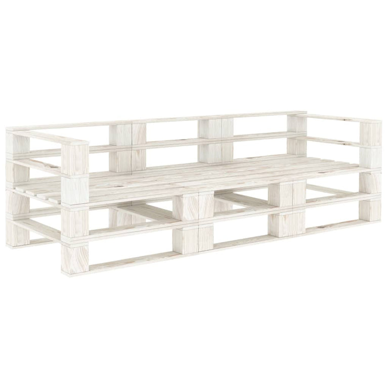 Tuinbank 3-zits pallet hout wit MeubelReus