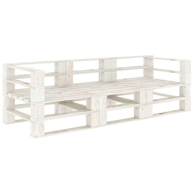 Tuinbank 3-zits pallet hout wit MeubelReus