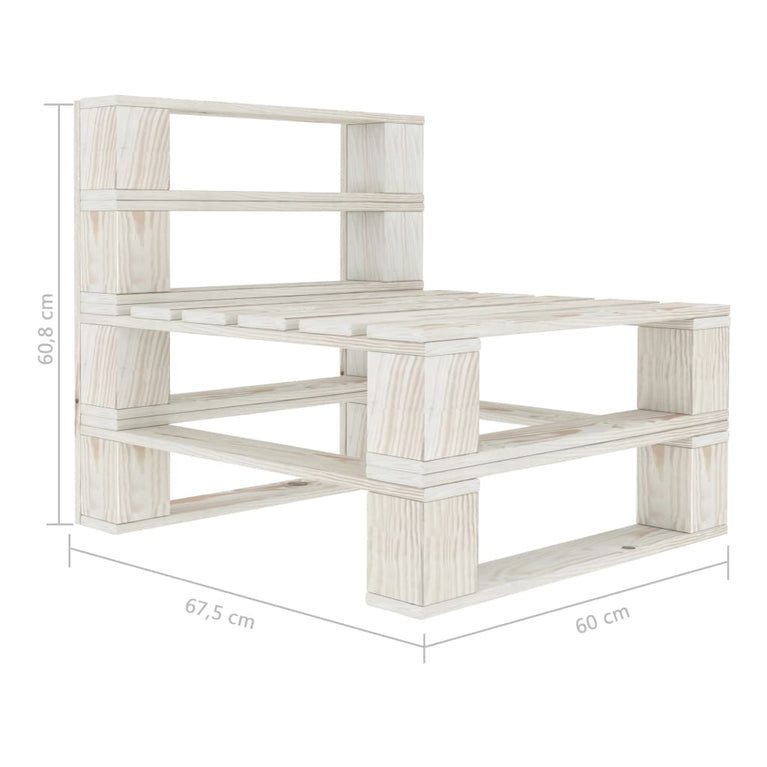 Tuinbank 3-zits pallet hout wit MeubelReus