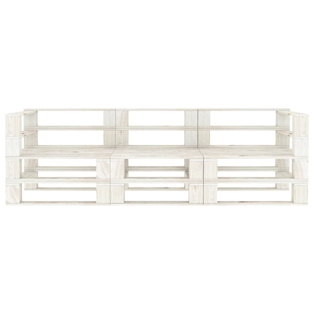 Tuinbank 3-zits pallet hout wit MeubelReus