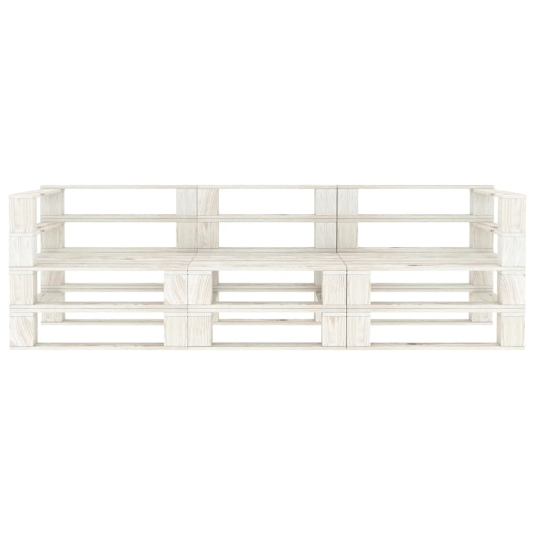 Tuinbank 3-zits pallet hout wit MeubelReus