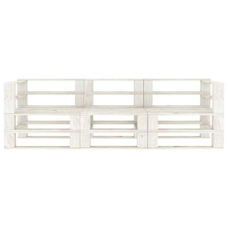 Tuinbank 3-zits pallet hout wit MeubelReus