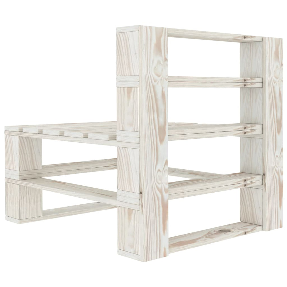 Tuinbank 3-zits pallet hout wit MeubelReus
