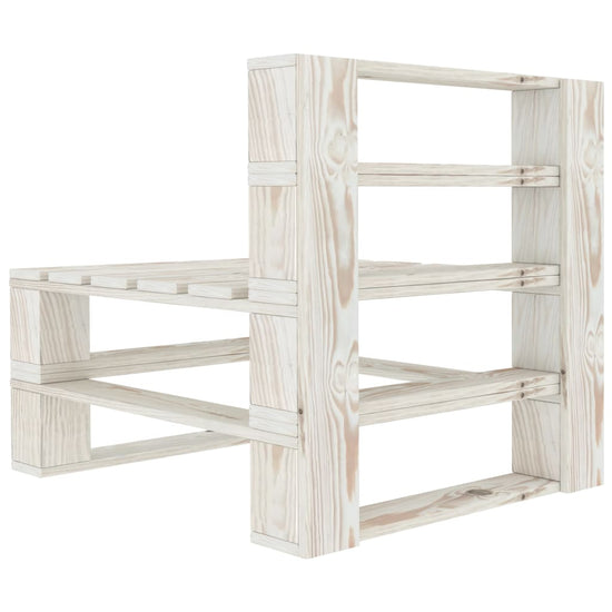 Tuinbank 3-zits pallet hout wit MeubelReus