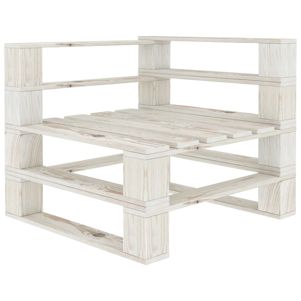 Tuinbank 3-zits pallet hout wit MeubelReus
