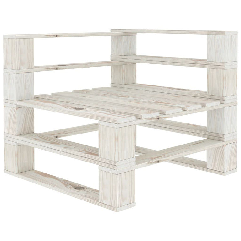 Tuinbank 3-zits pallet hout wit MeubelReus