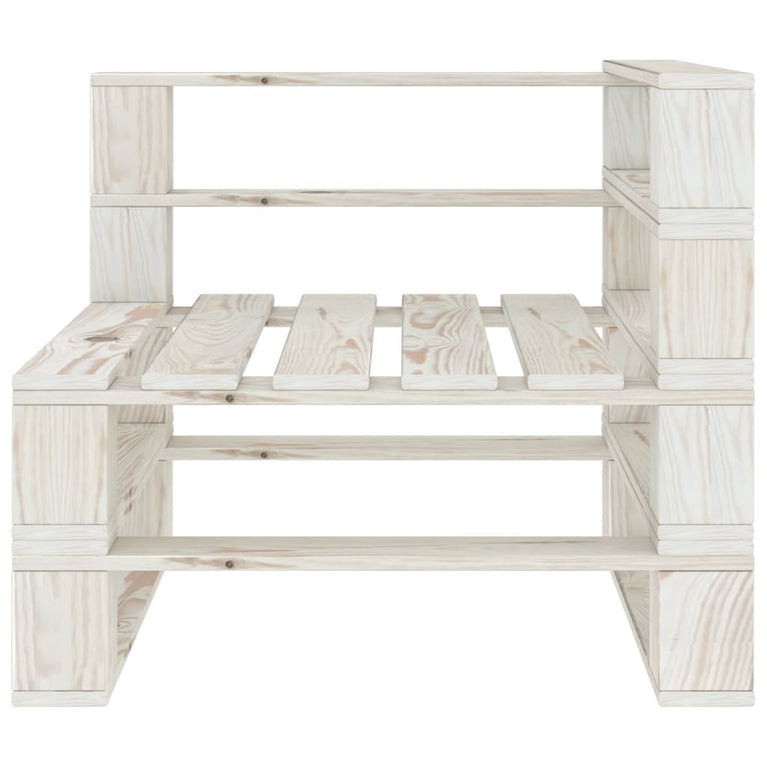 Tuinbank 3-zits pallet hout wit MeubelReus
