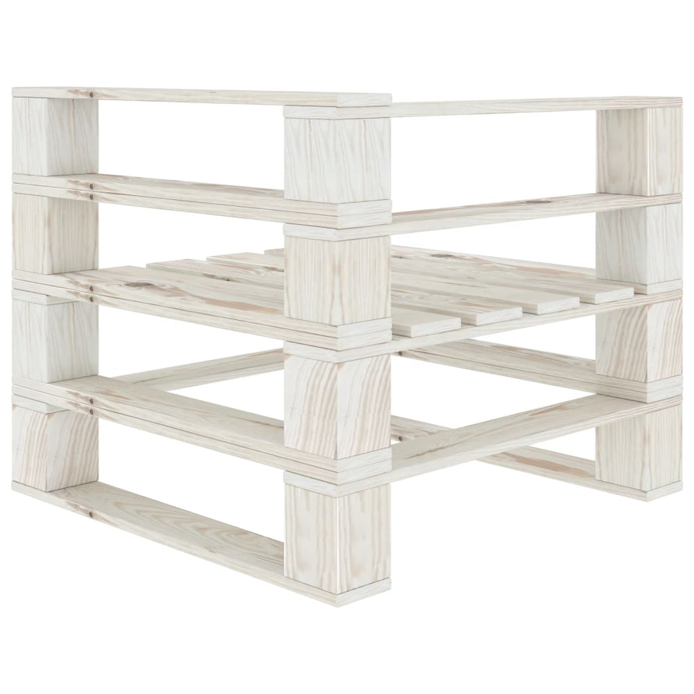 Tuinbank 3-zits pallet hout wit MeubelReus