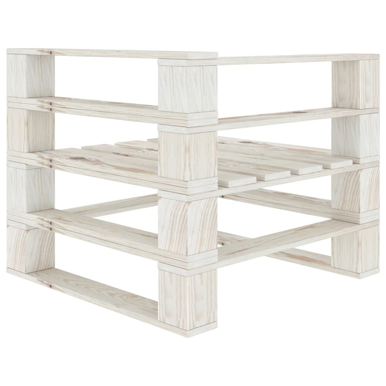 Tuinbank 3-zits pallet hout wit MeubelReus